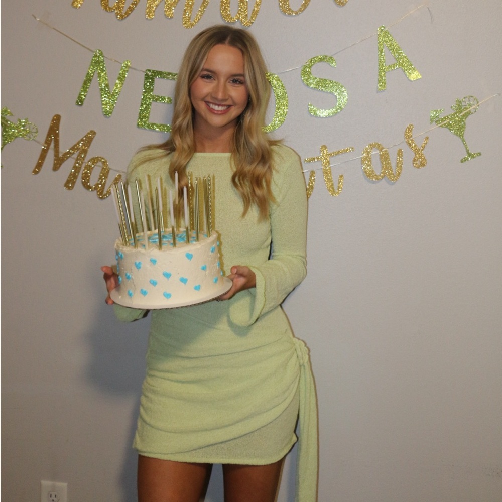 Green mini dress